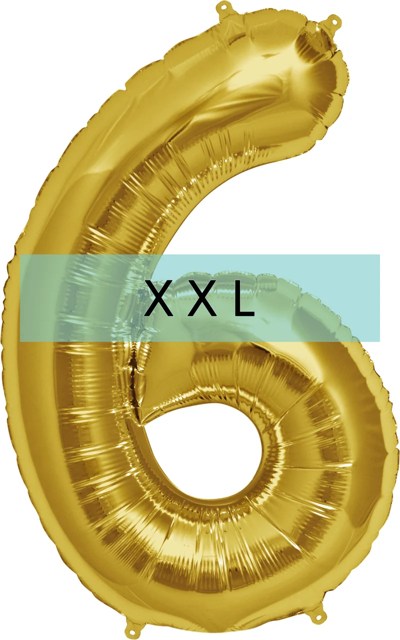 Zahlen Ballon 6 XXL Gold