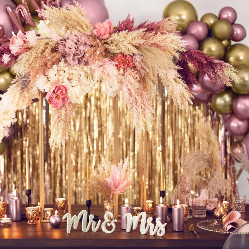 Partyvorhang lang Satin Gold