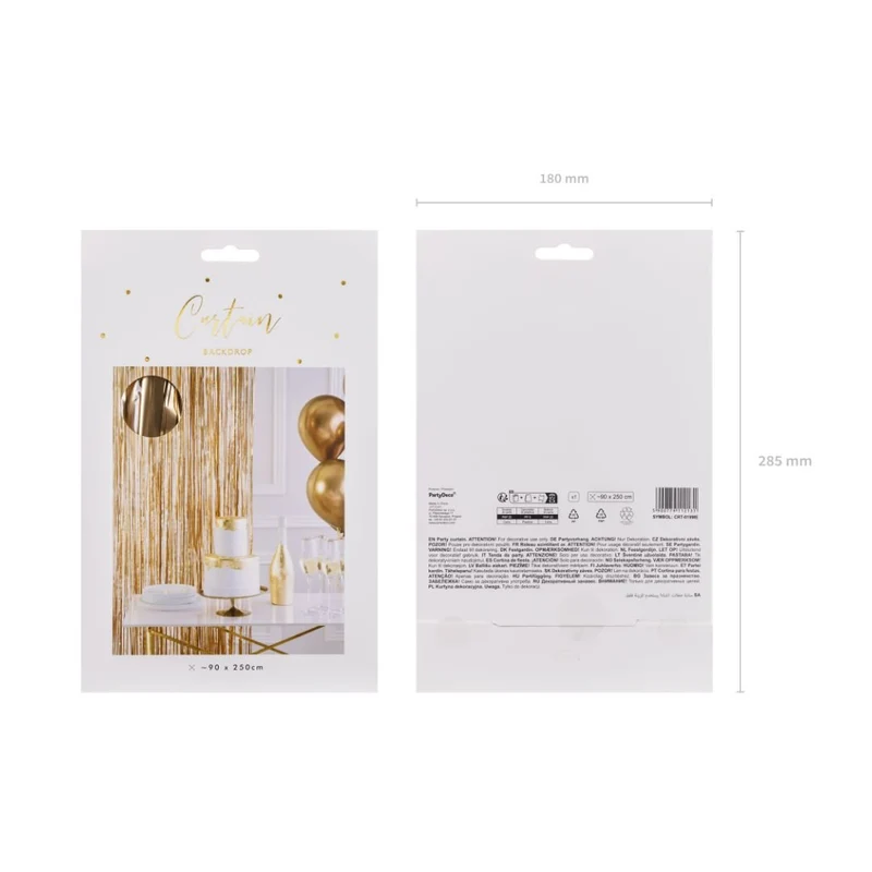 Partyvorhang lang Satin Gold