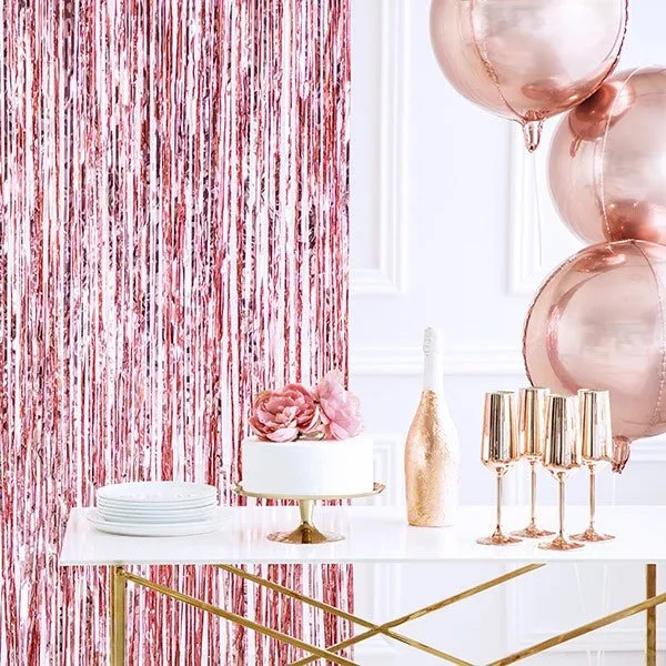 Partyvorhang lang Roségold Glitzer