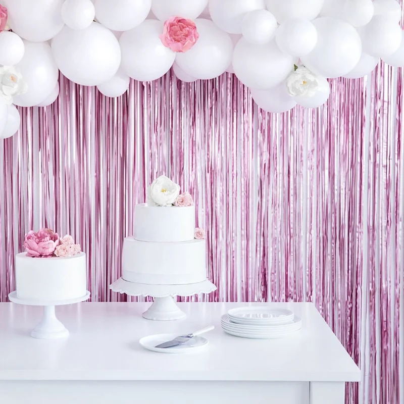 Partyvorhang lang Roségold Glitzer