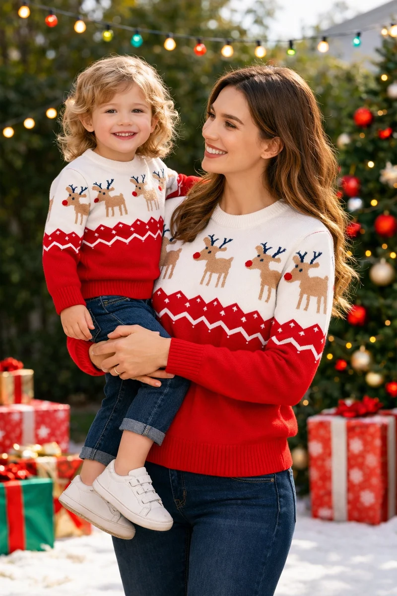 Partnerlook Mutter Tochter Weihnachten