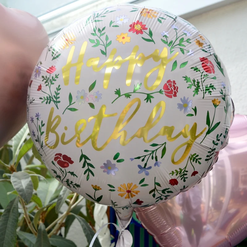 Heliumballon-Geschenk "Happy Birthday" Boho Flower
