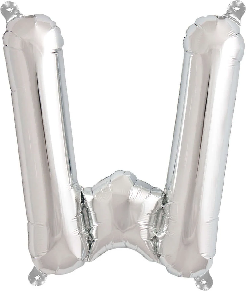 Buchstaben Ballon W Silber