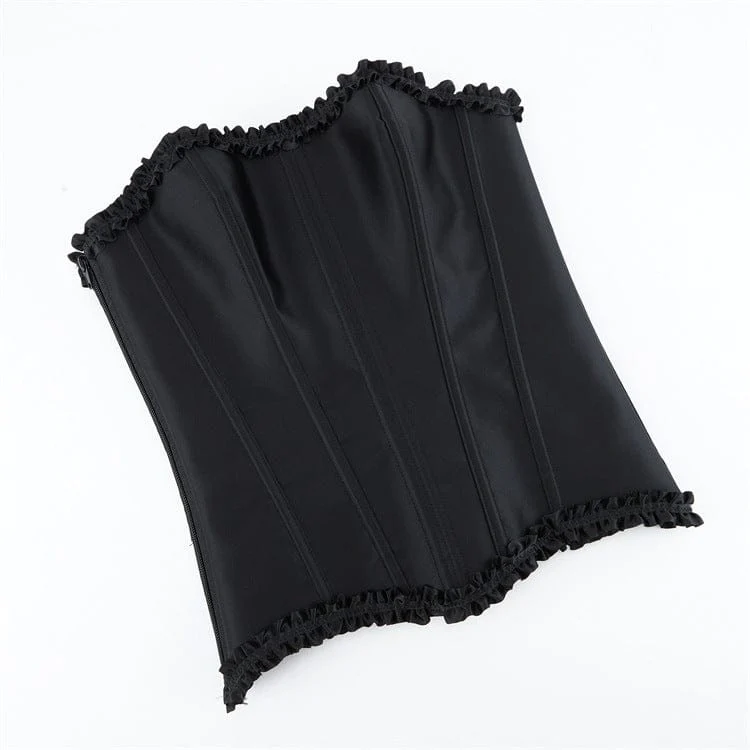 Gothic-Korsett für Damen, einfarbig, mit Zierborte, über der Brust