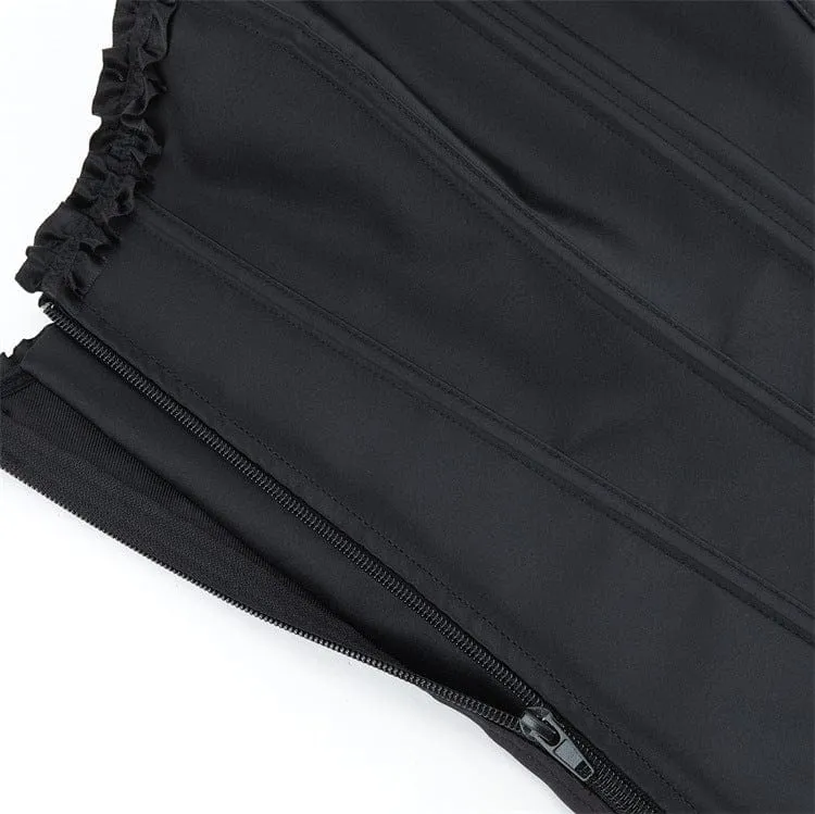 Gothic-Korsett für Damen, einfarbig, mit Zierborte, über der Brust