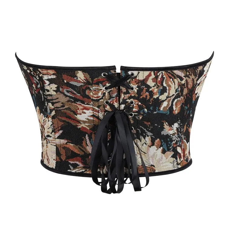 Gothic-Schnürkorsett aus Jacquard für Damen mit Überbrustumfang