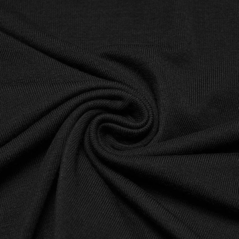 Gothic-Shirt für Damen in Übergröße mit schulterfreiem Ausschnitt und Ösenriemen