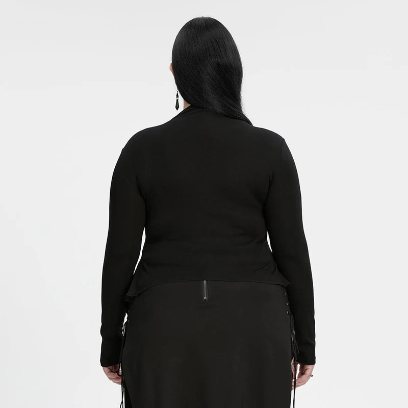 Damen-Shirt in Übergröße mit Punk-Motiv und unregelmäßigem Mondaufdruck