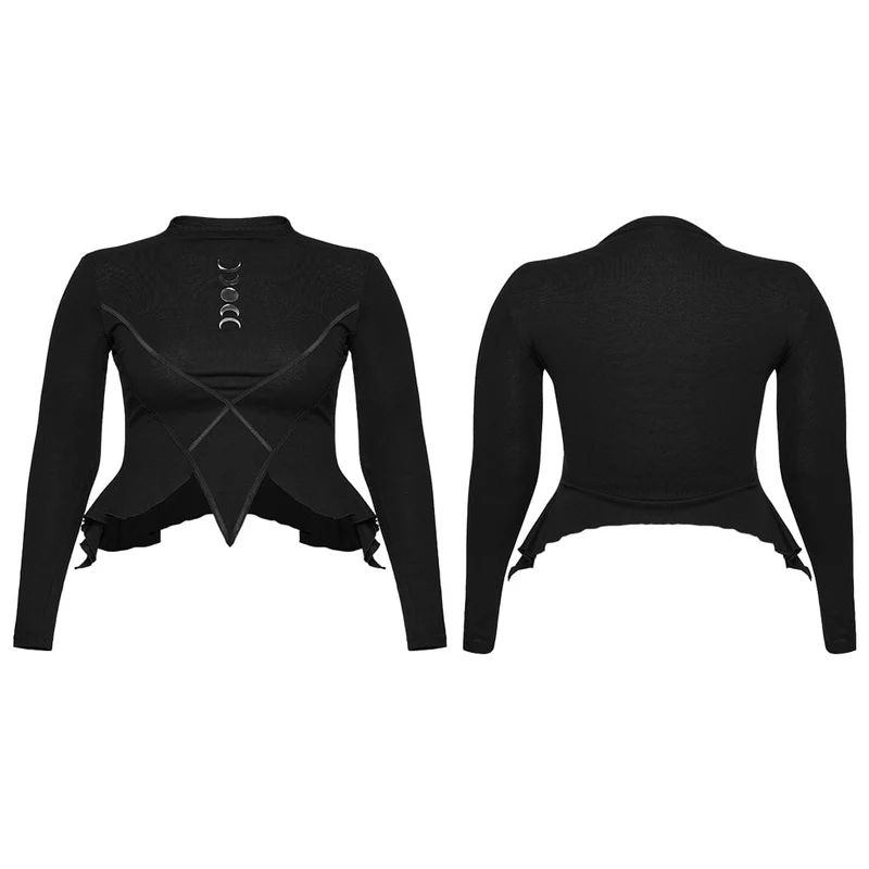 Damen-Shirt in Übergröße mit Punk-Motiv und unregelmäßigem Mondaufdruck