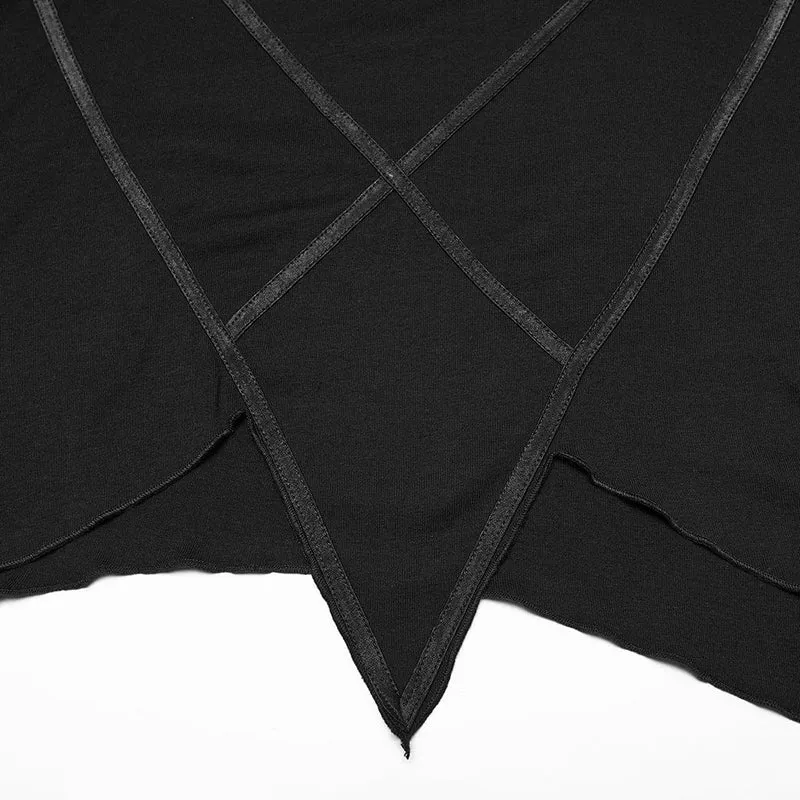 Damen-Shirt in Übergröße mit Punk-Motiv und unregelmäßigem Mondaufdruck