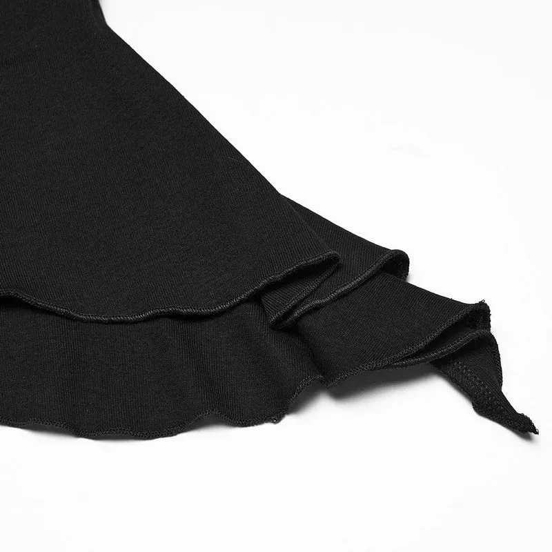 Damen-Shirt in Übergröße mit Punk-Motiv und unregelmäßigem Mondaufdruck