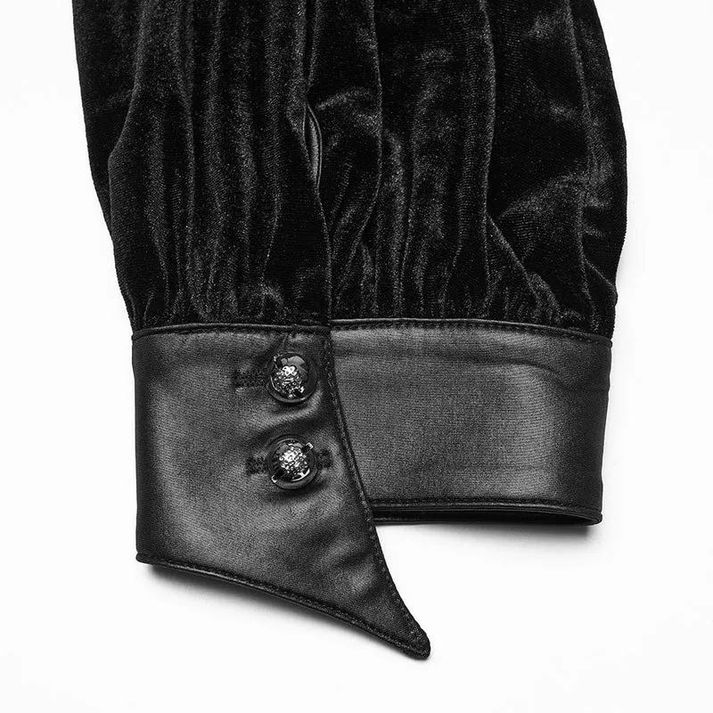 Gothic-Samtbluse mit Puffärmeln und Farbverlauf für Damen in Übergröße