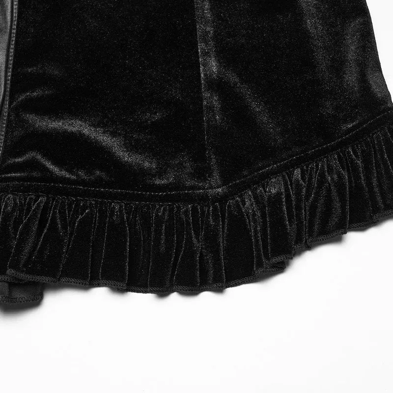 Gothic-Samtbluse mit Puffärmeln und Farbverlauf für Damen in Übergröße