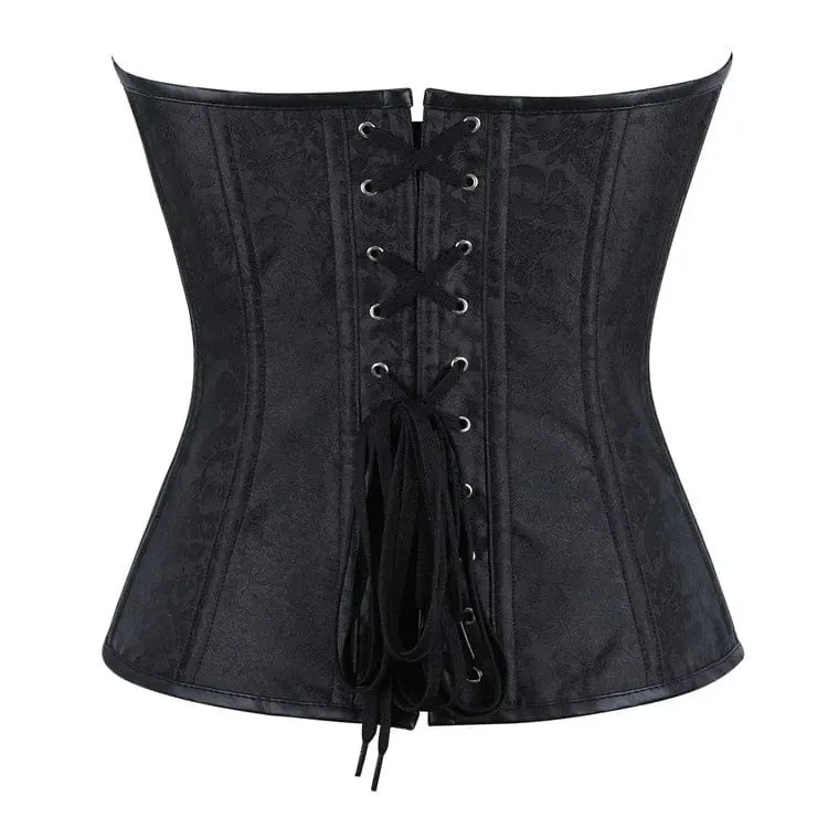 Gothic-Korsett für Damen mit D-Ringen, Schnallen und Schnürung über der Brust