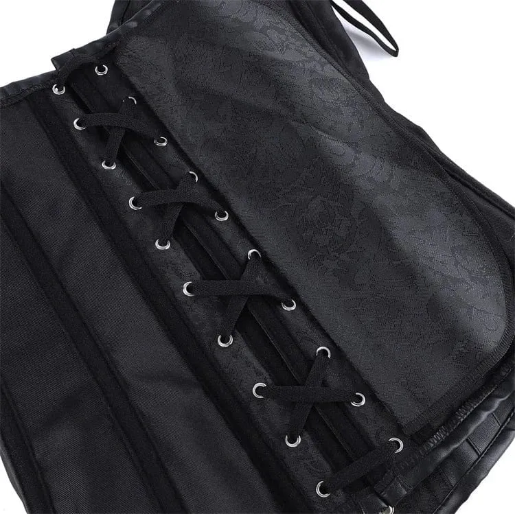 Gothic-Korsett für Damen mit D-Ringen, Schnallen und Schnürung über der Brust