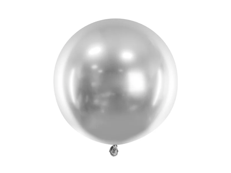 XL Ballon Ø 60cm Chrom-Silber