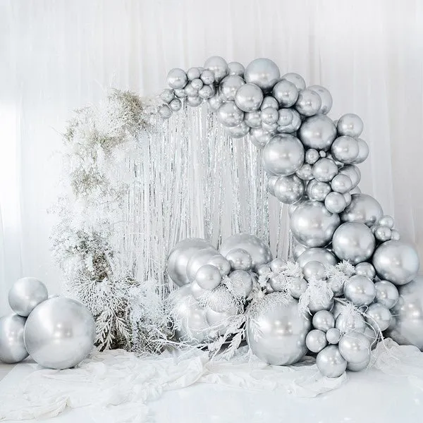 XL Ballon Ø 60cm Chrom-Silber