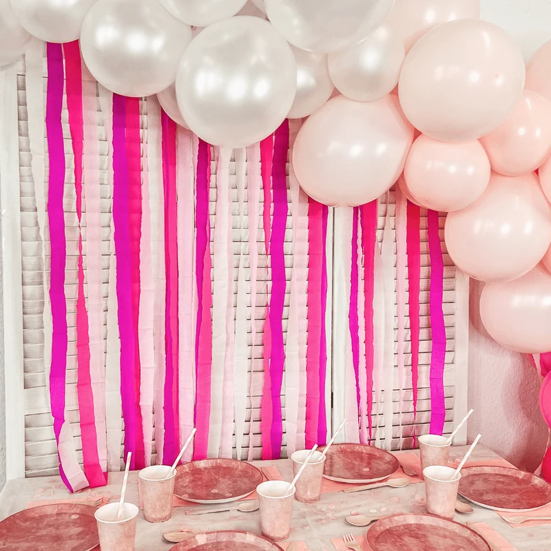 DIY-Partyvorhang Rosa-Lila-Weiß
