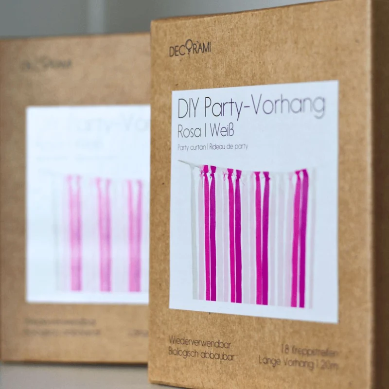 DIY-Partyvorhang Rosa-Lila-Weiß