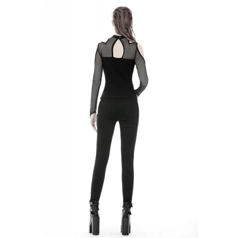 Frauen Punk Off-Shoulder Sexy Mech Ärmel Tops