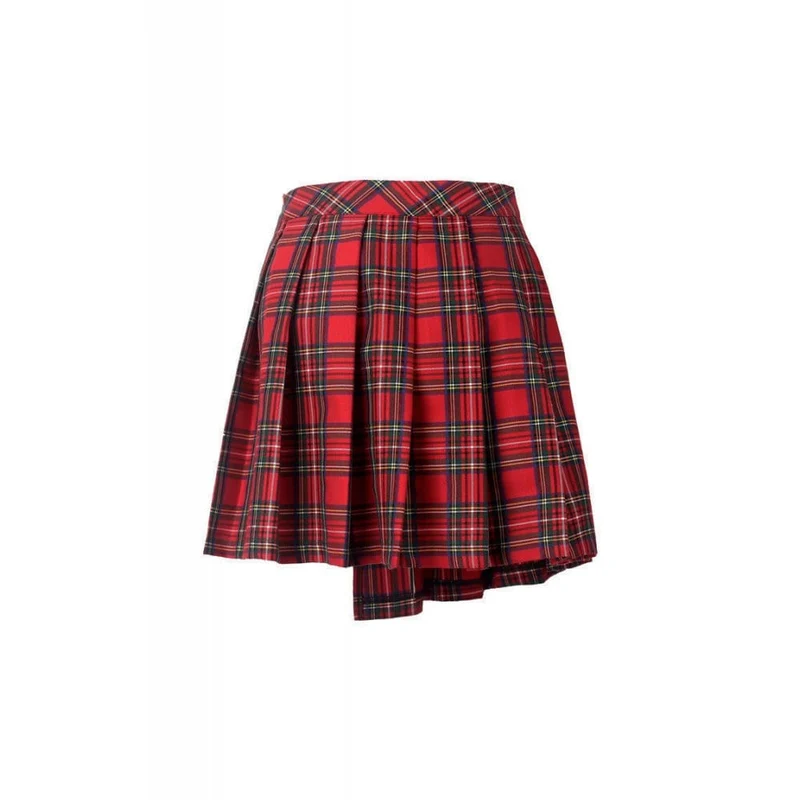 Frauen Punk Red Plaid Faltenrock