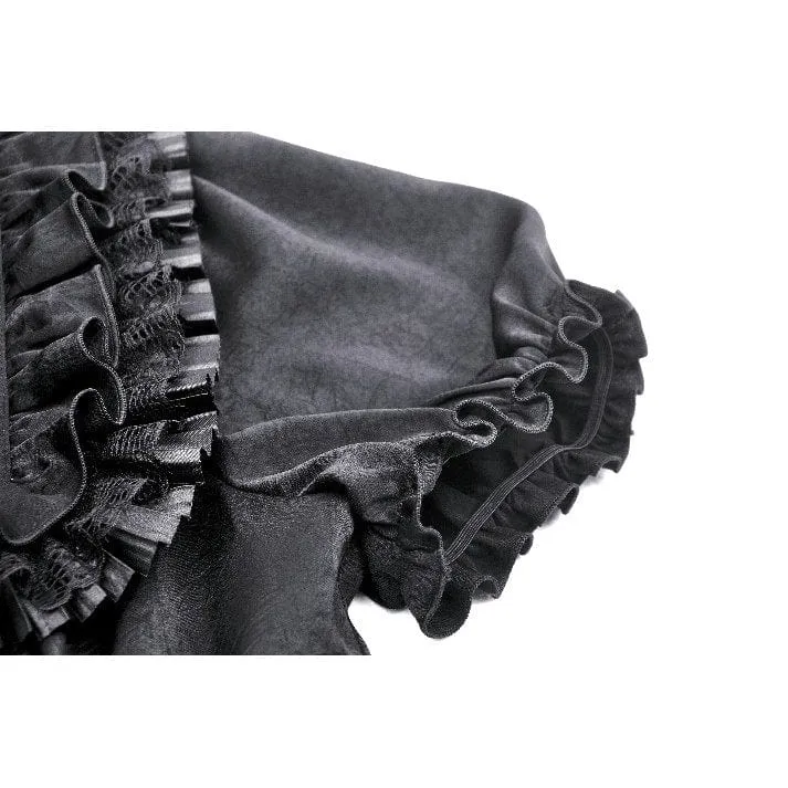 Damen-Gothic-Hemd mit Puffärmeln und Rüschen