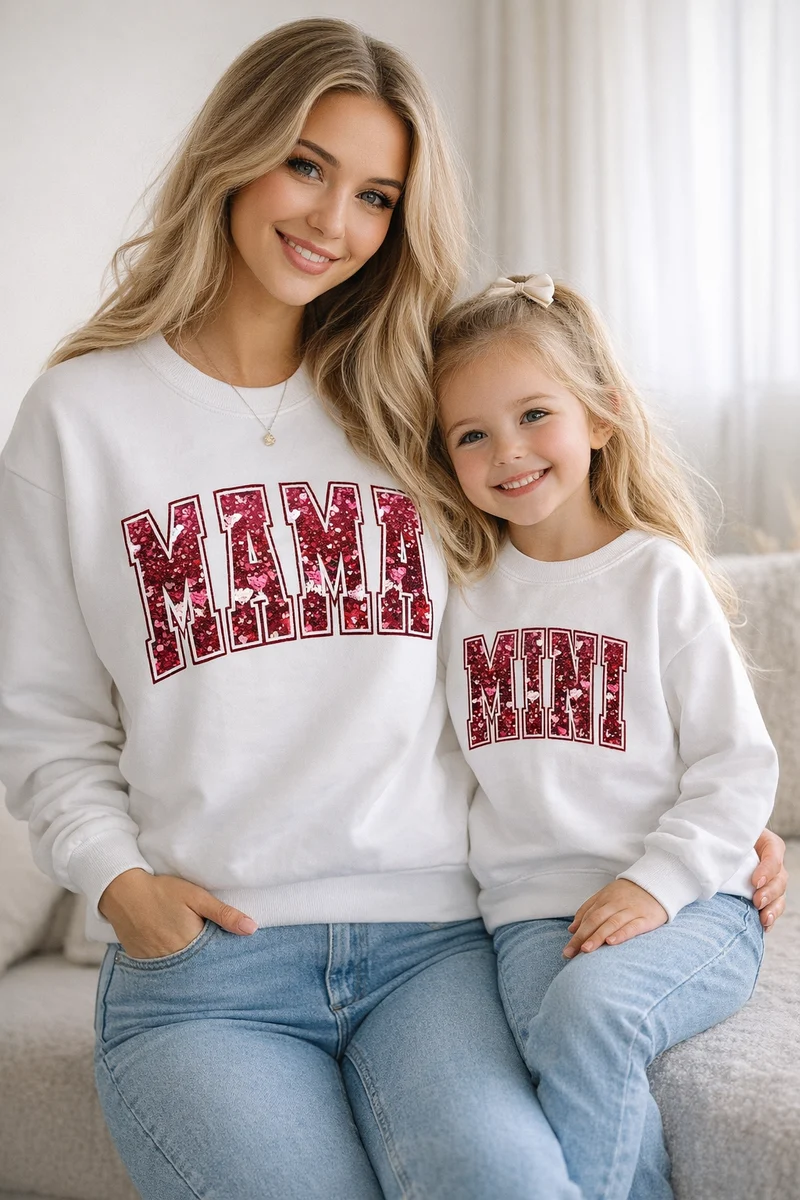Mama Und Tochter Punkte Pullover