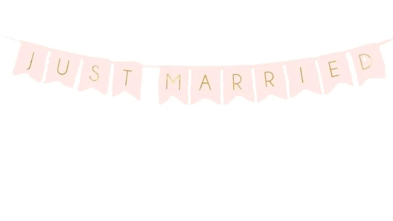 Girlande "Just Married" Rosa