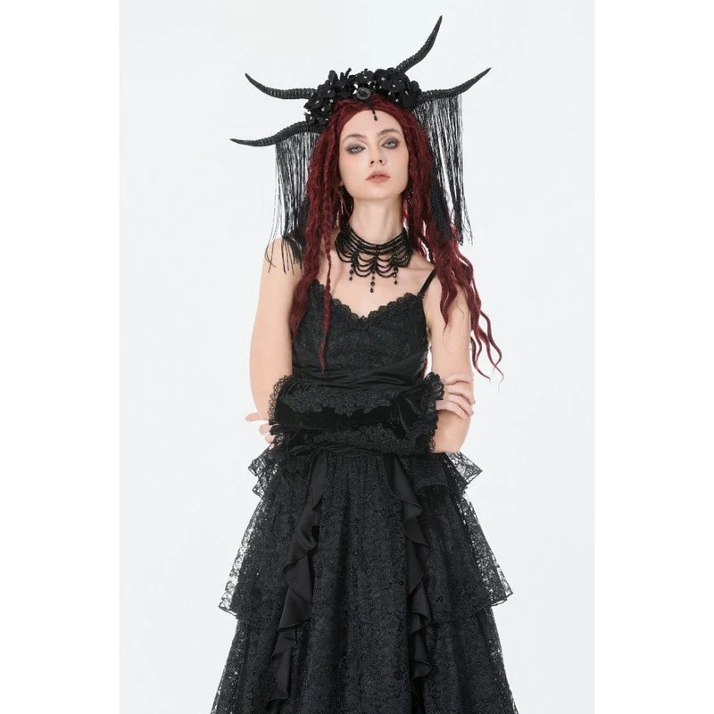 Gothic-Ärmel aus Samt mit Spitzenstickerei für Damen