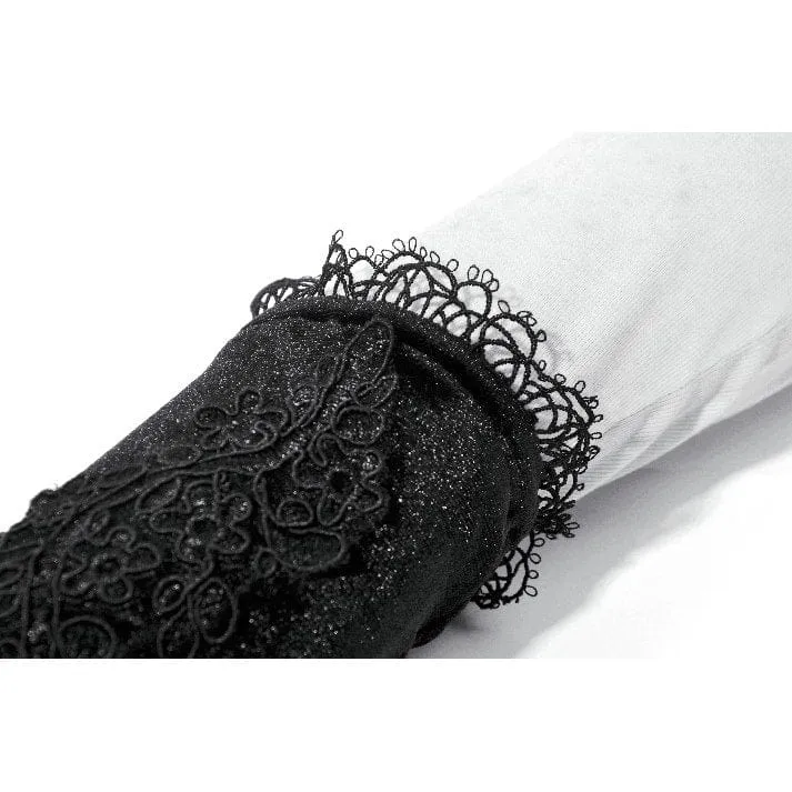 Gothic-Ärmel aus Samt mit Spitzenstickerei für Damen