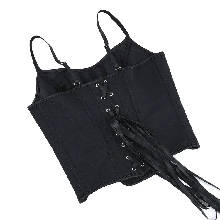 Gothic-Unterkleid für Damen, unregelmäßig geschnitten, einfarbig, Buister