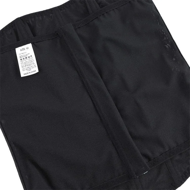 Gothic-Mesh-Korsett für Damen mit transparentem Reißverschluss und Überbrustbereich