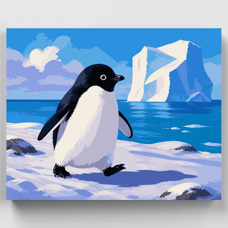 Kawaii Penguin Waddle - Paint by Numbers Kit