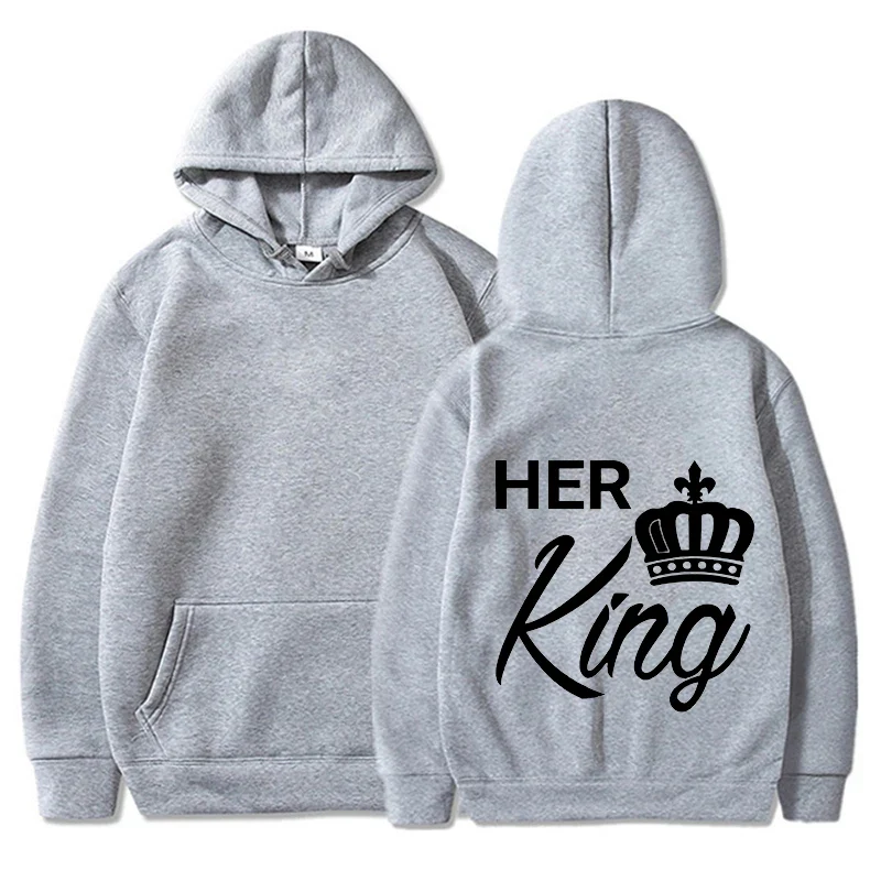 His King Her Queen Hoodie Schriftzug