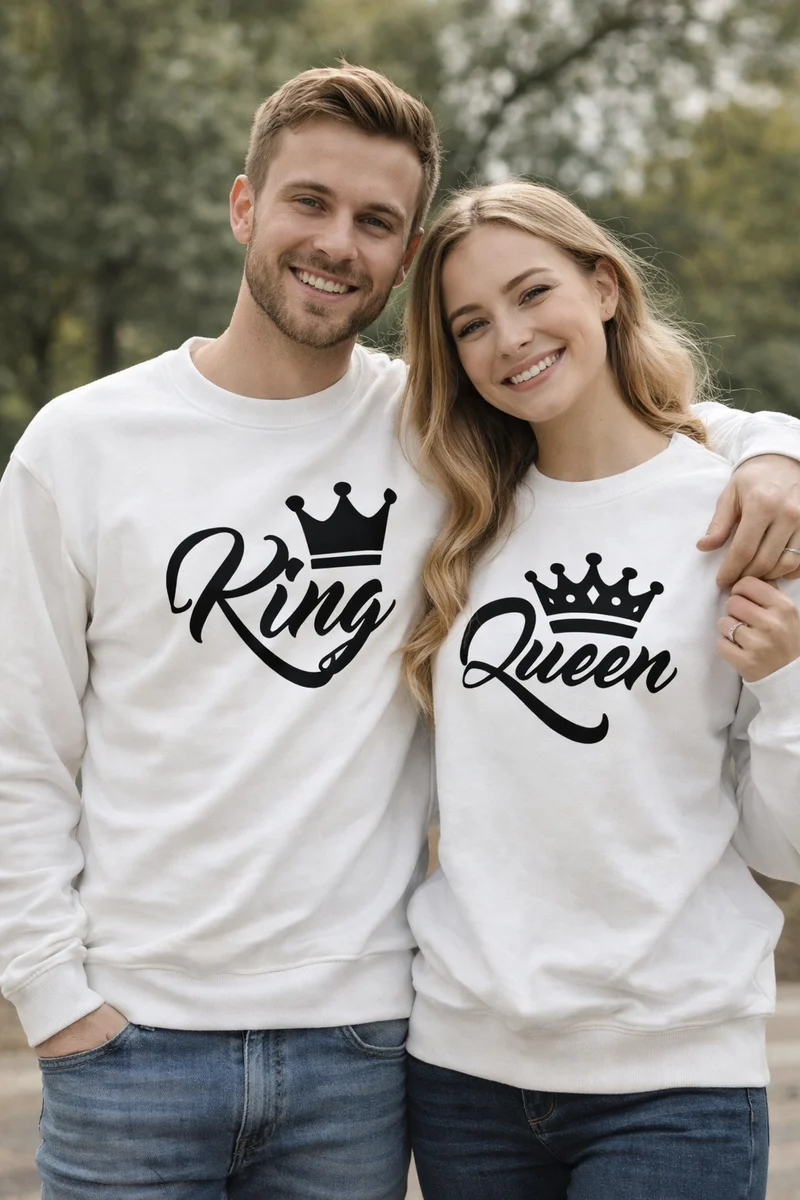 King Und Queen Pullover Ohne Kapuze