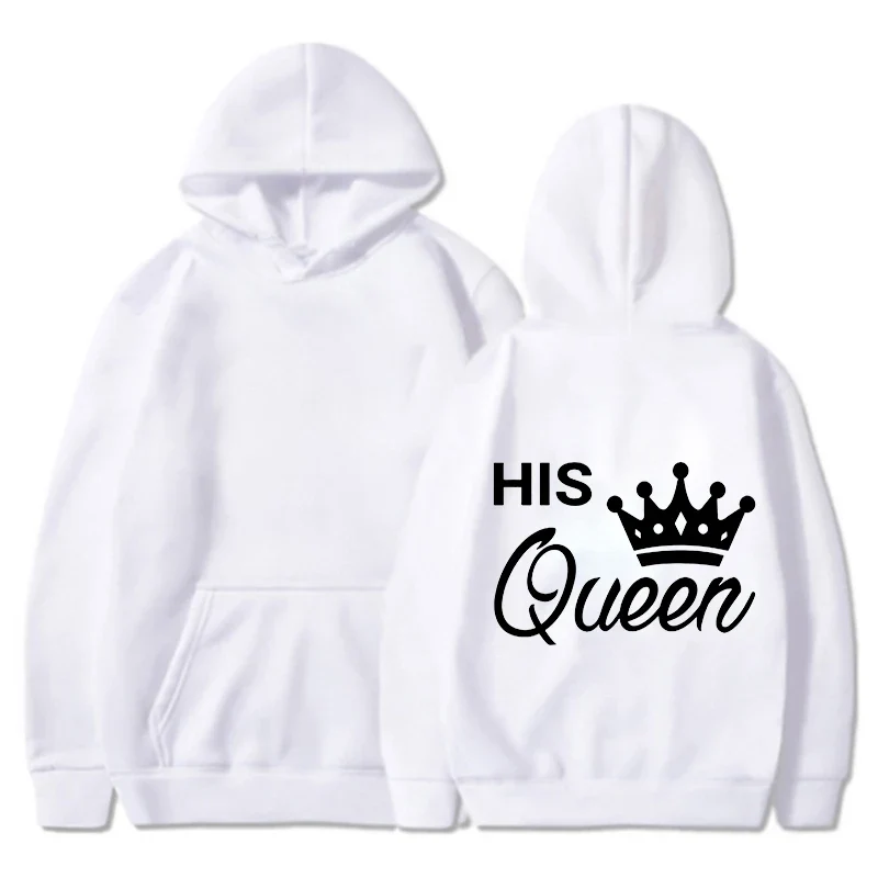 King And Queen Hoodies Blue And White