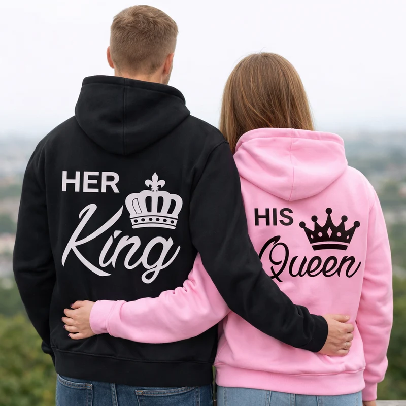 King Queen Pullover Set Rosa Schwarz