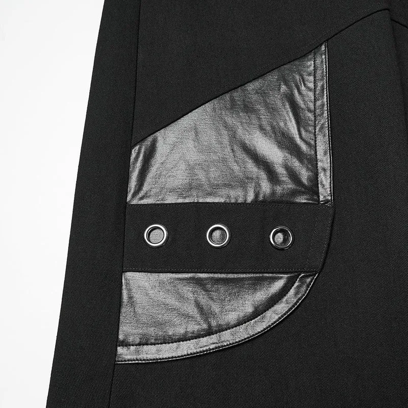 Punk-Schnürhose mit großen Taschen und Schnallenriemen für Damen