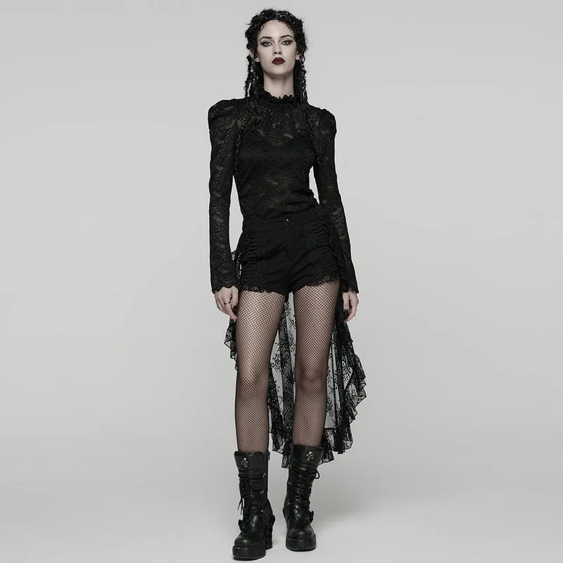Gothic-Shorts mit floraler Spitze für Damen