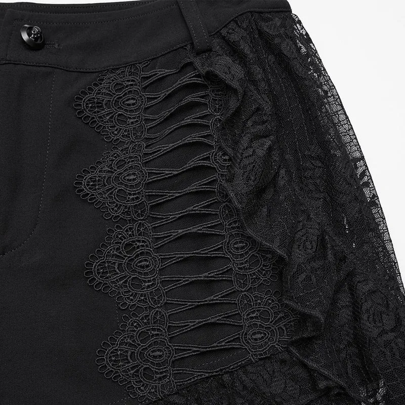Gothic-Shorts mit floraler Spitze für Damen