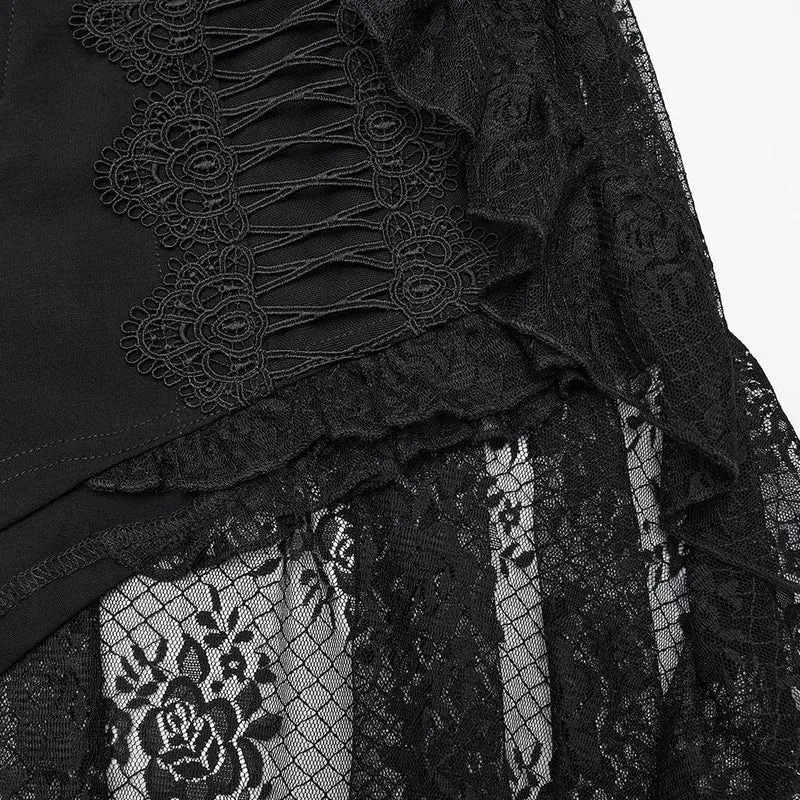 Gothic-Shorts mit floraler Spitze für Damen