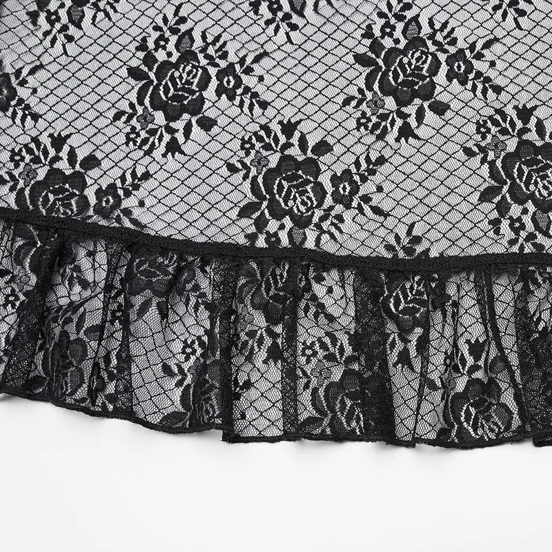 Gothic-Shorts mit floraler Spitze für Damen