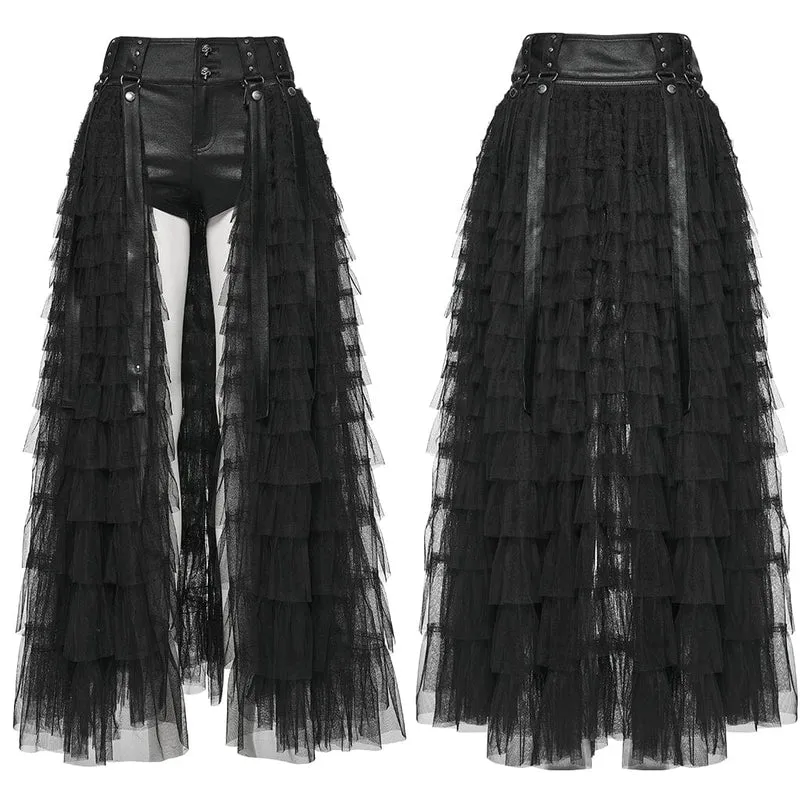 Punk-Shorts mit abnehmbarem Saum für Damen