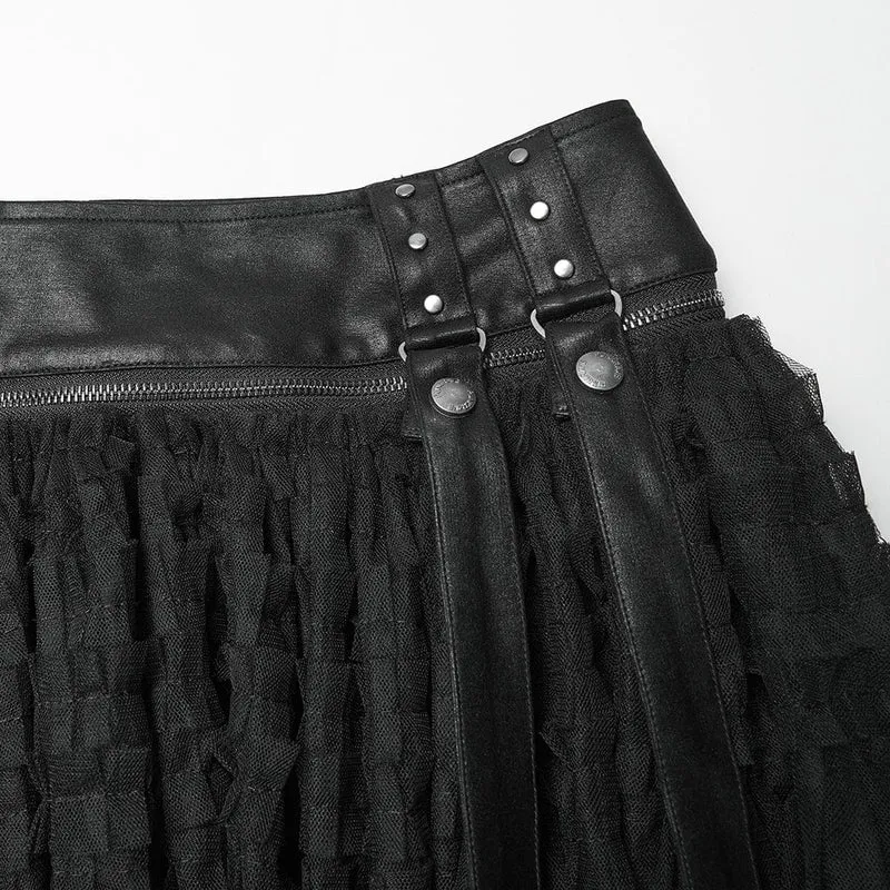 Punk-Shorts mit abnehmbarem Saum für Damen