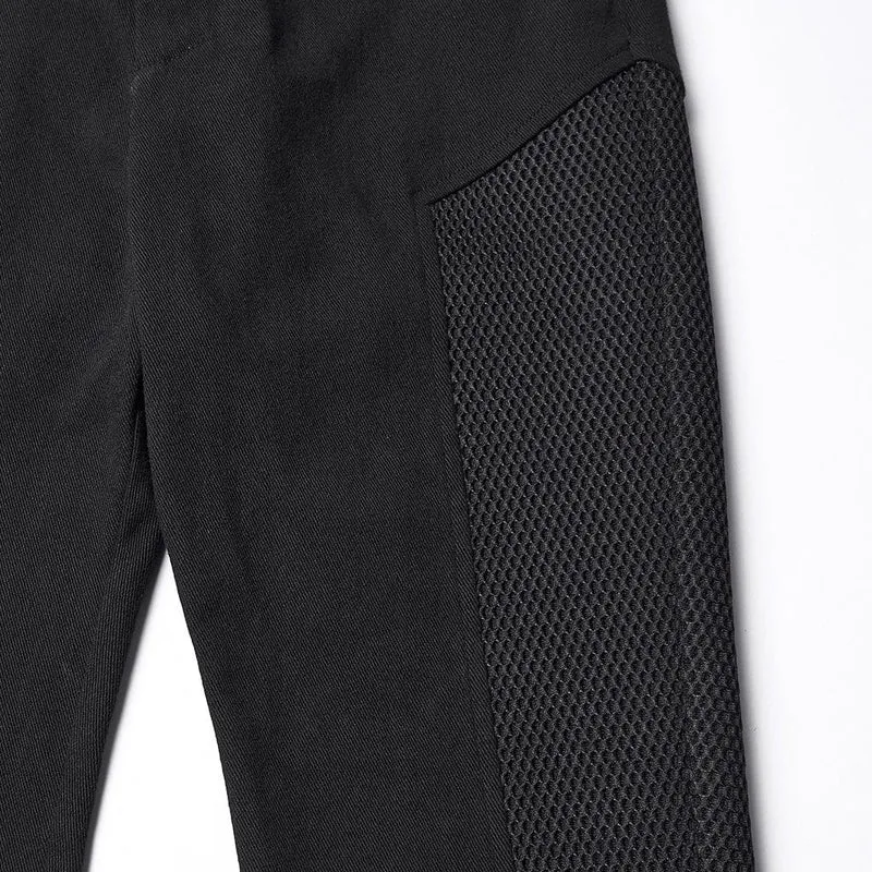 Punk-Mesh-Splice-Hose für Damen mit abnehmbaren Beintaschen