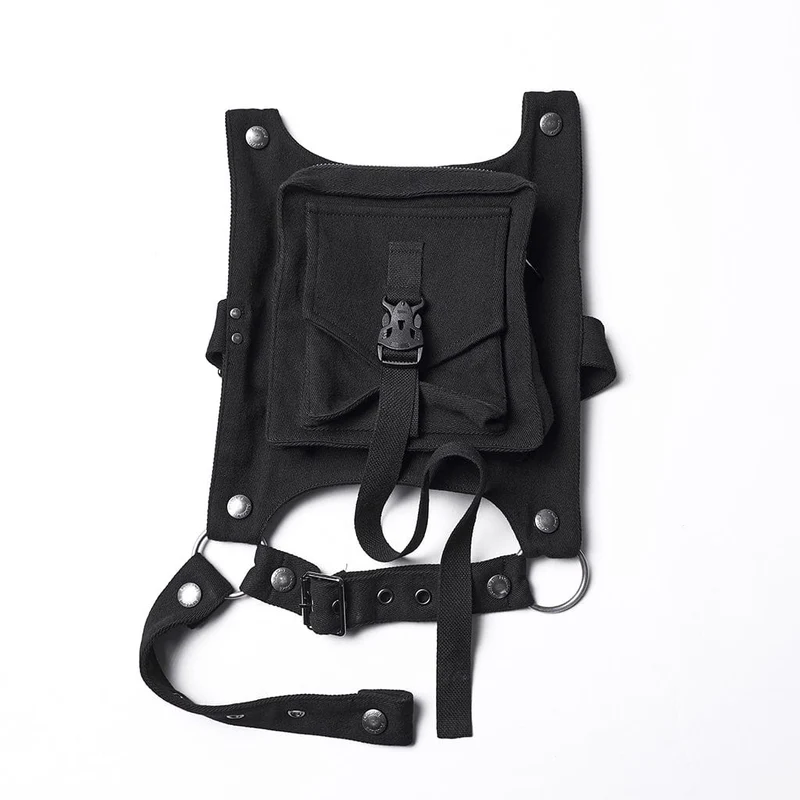 Punk-Mesh-Splice-Hose für Damen mit abnehmbaren Beintaschen
