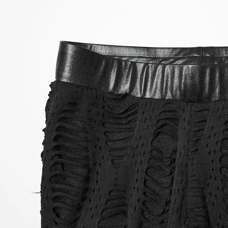 Zerrissene Punk-Hose mit Schnallenriemen für Damen