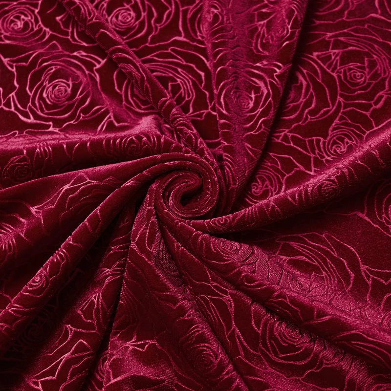 Damen Gothic Rose Printed Cutout Glockenärmel Kleid Brautkleid Rot