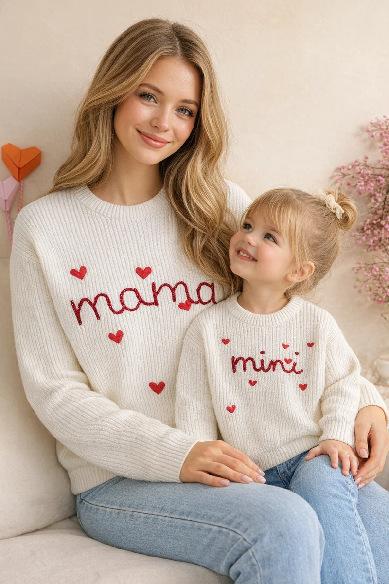 Mutter Tochter Pullover Weihnachten